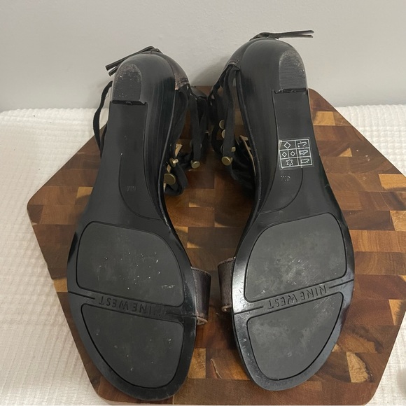 Nine West Black Gladiator Sandals 6M - Picture 6 of 8